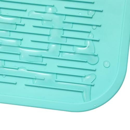 Silicone Dish Drying Mat for Multiple Usage (Mint / 36"L x 18"W)