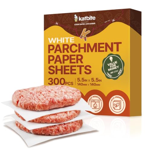 300 Pcs Burger Patty Paper Squares (5.5"x5.5"-300)