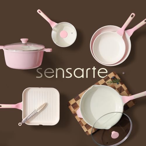 23 PCS Non Toxic Ceramic Cookware Set (Sakura Pink / Large)