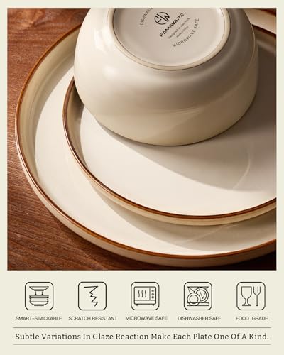 Milkyway 24 Piece Stoneware Dinnerware Set (Light khaki / Service for 8 (Standard Dinner Set))