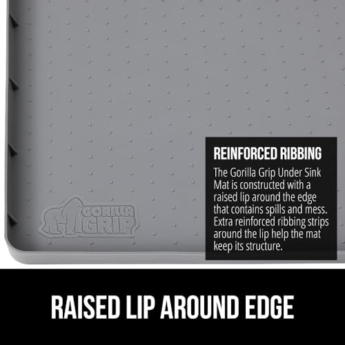 Waterproof Silicone Under Sink Mat (Gray / 19"w X 34"l)
