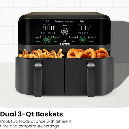 6 Quart Dual Basket Air Fryer (6 Quart)