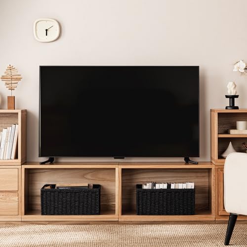3 Pack Wicker Basket (Rectangular- 3pack 13.4"×8.3"×7.1" / Black)