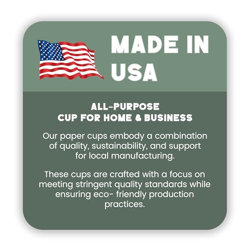 Paper Cups 8 oz 1000 Pack for Coffee & Tea Made in USA (8 Ounces)