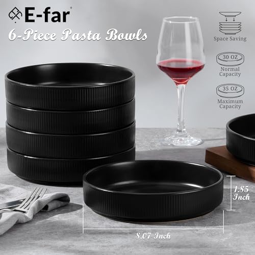 Pasta Bowls Set of 6 (Matte Black)