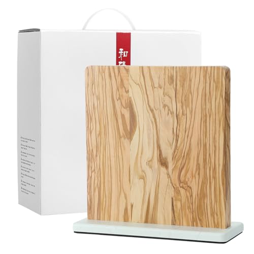 Double sided Magnetic Knife Holder without Knives (Olive Wood Knife Holder)