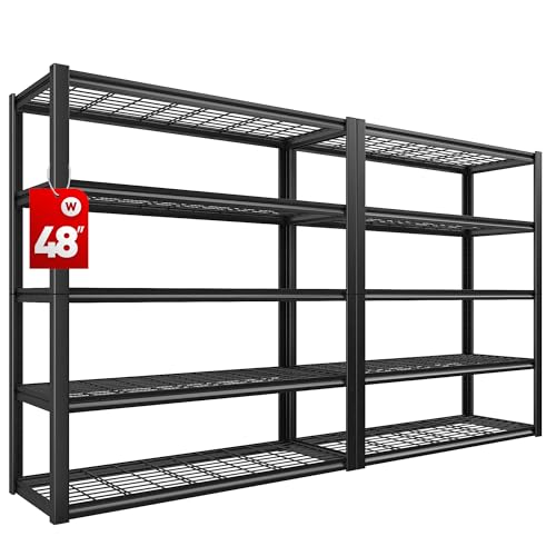 48" W Garage Shelving Heavy Duty Load 2500LBS (48''W X 72''H X18''D)