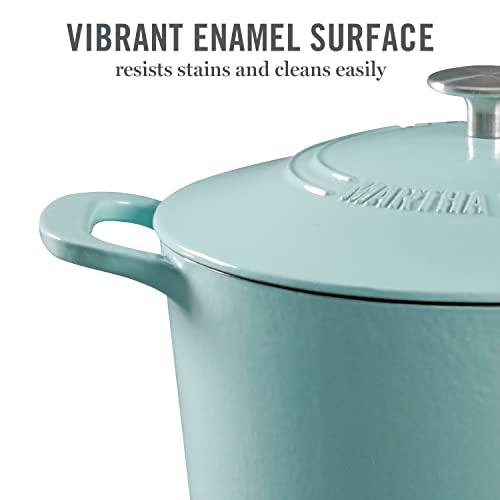 Gatwick 7 Quart Enamel Cast Iron Dutch Oven (Martha Blue / 7-Quart)