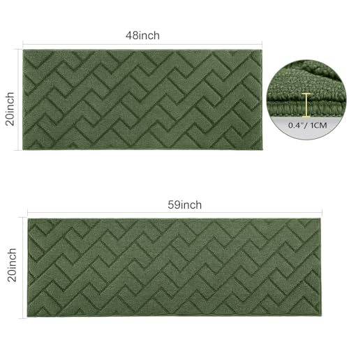 Kitchen Runner Rug (Green / 20"x48"+20"x59")
