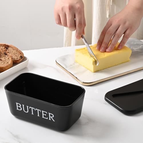 Large Plastic Butter Dish With Lid And Knife