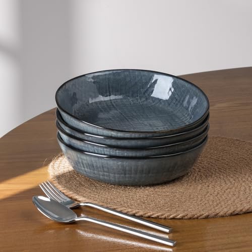 Moonlight 8.5 Inch Pasta Bowls Set of 4 (Dark Blue / Moonlight)