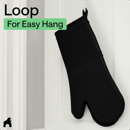 Silicone Oven Mitts (Black / 12.5" Oven Mitts)