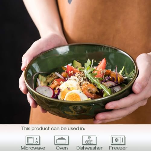 Ceramic Pasta Bowls Set (Green)