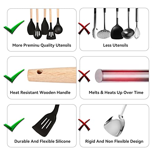 Non Stick Silicone Cooking Utensils Set (5 Count)