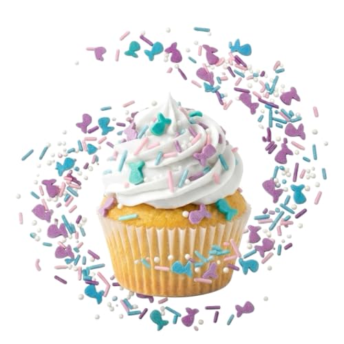 Mermaid Sprinkles for Baking (Blue, purple, pink)