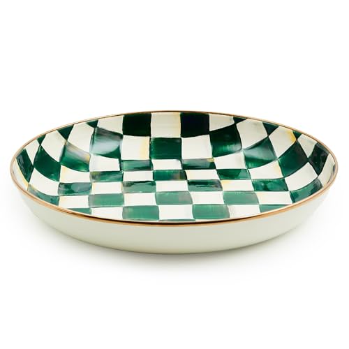 Enamel Abundant Bowl (Emerald Check)