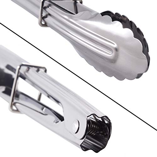 Mini Stainless Steel Serving Tongs Small Tongs Set (7" 7" 7")