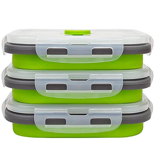 3piece Collapsible Food Storage Containers with Lids (3 Count)