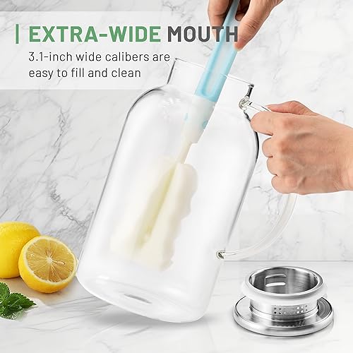 2.2 Liter 75oz Glass Pitcher with Lid (75 Ounces / Clear)