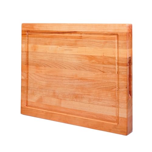 Solid Cherry Wood Cutting Board for Kitchen (Solid Cherry(1" Thick))