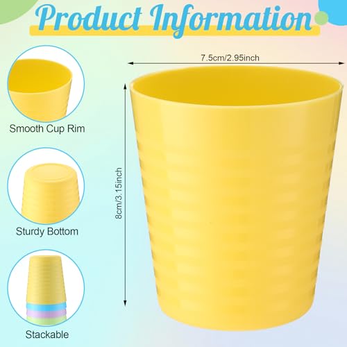 36 Pcs Kids Plastic Cups 8 oz Drinking Toddler Cups (Pastel)