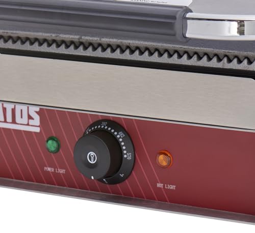 Commercial Electric Panini Sandwich Grill with Grooved Plates (Medium w/ Grooved Plates)