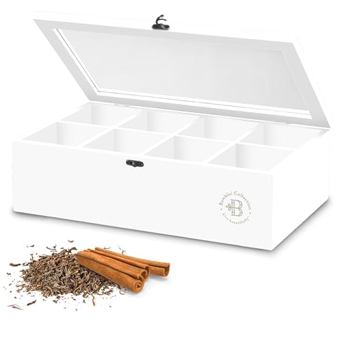 Tea Bag Organizer with Drawer (White)