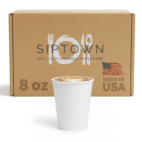 Paper Cups 8 oz 1000 Pack for Coffee & Tea Made in USA (8 Ounces)