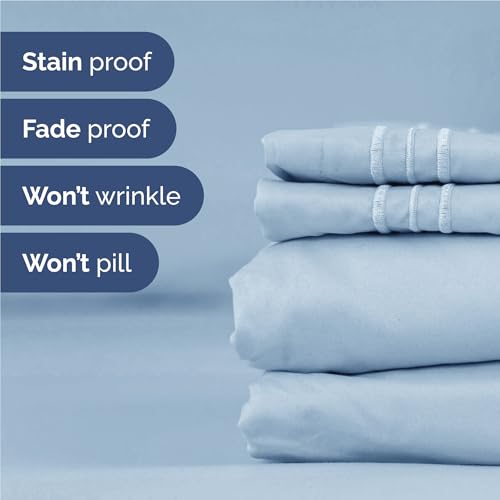 Full Size 4 Piece Sheet Set (24 - Sky Blue / Full)