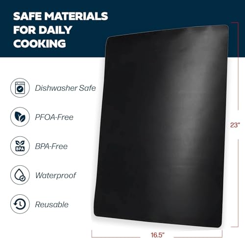 Non Stick Oven Liner 4 Pack BPA (Black)