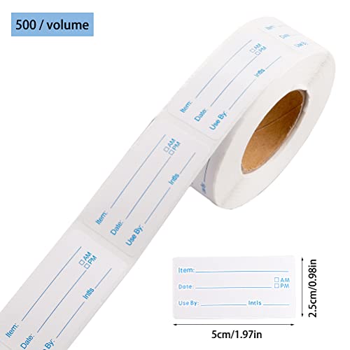 2 Rolls 1000 Pieces Removable Food Labels