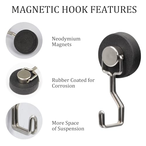 Heavy Duty Magnetic Hooks for Grill (4 Count)