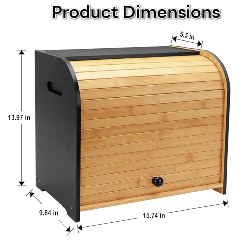 Bamboo Bread Box for Kitchen Countertop