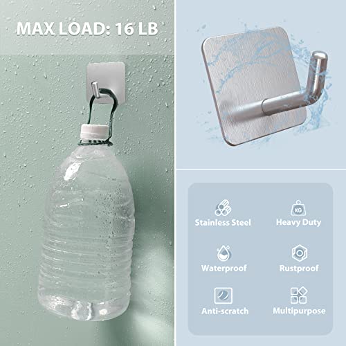 Adhesive Hooks for Shower Wall (Silver)
