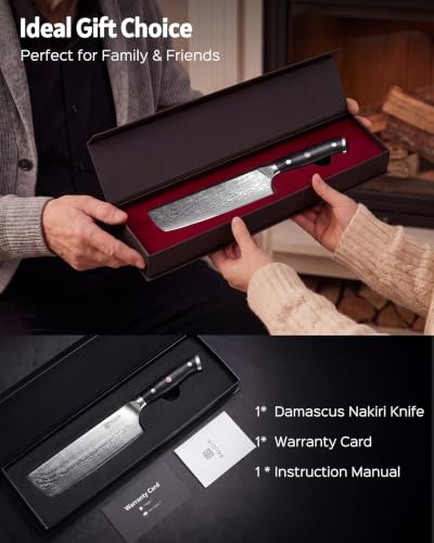 7 Inch Nakiri Knife (Damascus Nakiri Knife)