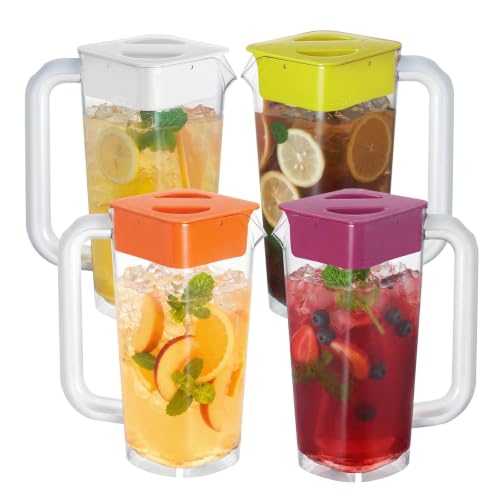 4Pk 2L 68oz Plastic Pitcher w (Multicolor)