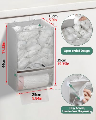 Bag Saver Extra Large 2 in 1 Plastic Bag Holder Storage (Light Grey)