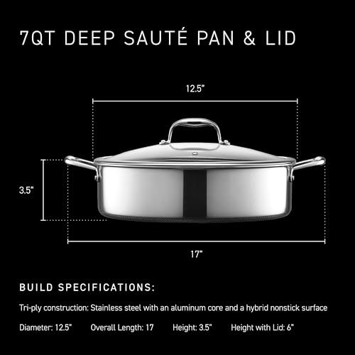 7 Qt Hybrid Nonstick Sauté Pan with Lid