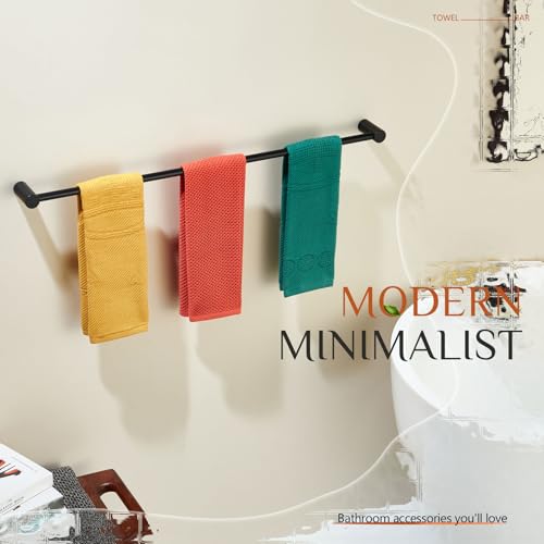 Towel Holder Black for Bathroom and Lavatory 36 (Matte Black / 36-Inch)