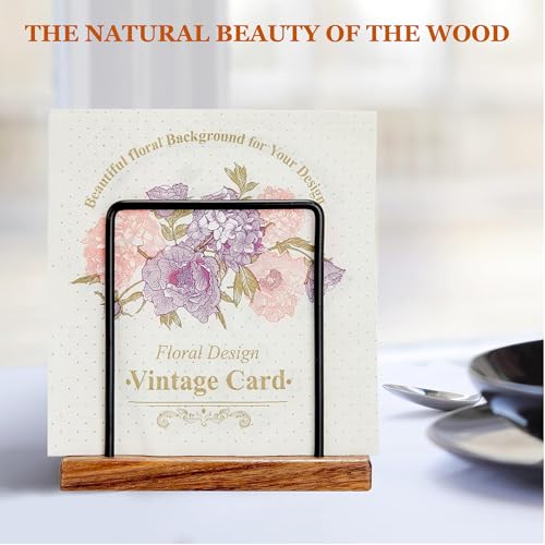 Acacia Wood Napkins Holder with Metal Wire