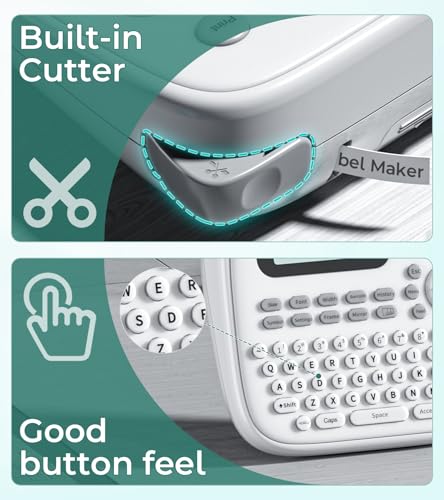 Label Maker Machine with 4 Tapes (White)