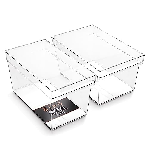 Plastic Storage Bins (2PK DEEP - LARGE - 14 x 8 x 8)