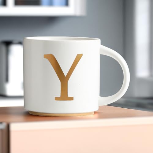 Monogram Ceramic Mugs (gold-Y)
