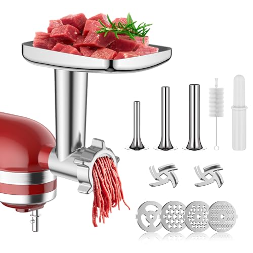 Meat Grinder for KitchenAid Mixer (Silver)