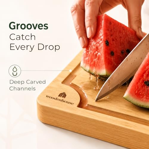 Bamboo Cutting Boards for Kitchen (Set of 3 Extended)