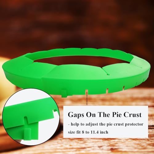 Adjustable Pie Crust Shields Baking Protectors (Green-2pcs)