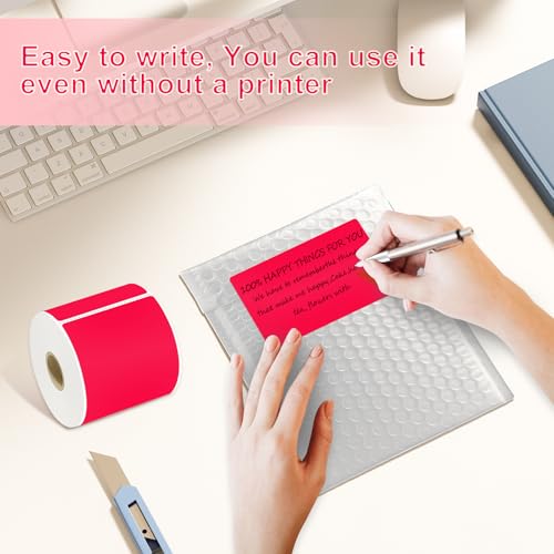 3 X 5 Inch Printable Waterproof Rectangle Color Coding Labels (Red)
