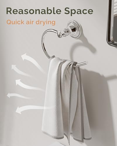 Chrome Towel Ring Wall Mounted for Bathroom (Chrome)