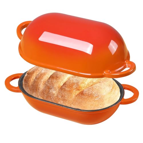 5 QT Enameled Cast Iron Sourdough Bread Oven (Orange / 5 QT)