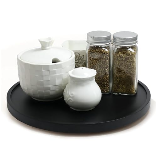 12 inch Lazy Susan Organizers (Black Wood / 1 Pack - 12 inch)